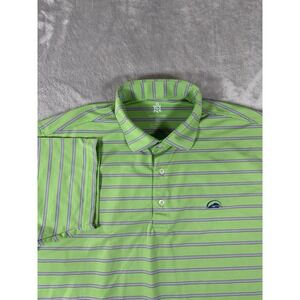 Turtleson Shirt Mens XL Striped Tour Performance Polo Logo